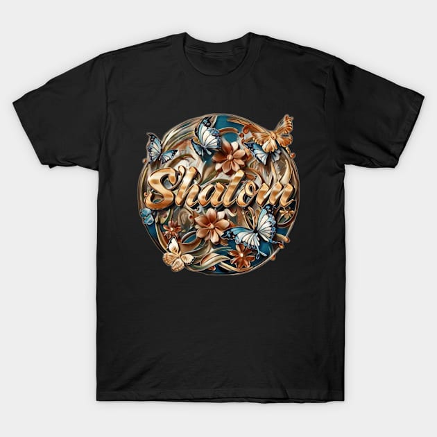 Shalom Floral Butterflies T-Shirt by BubbleMench